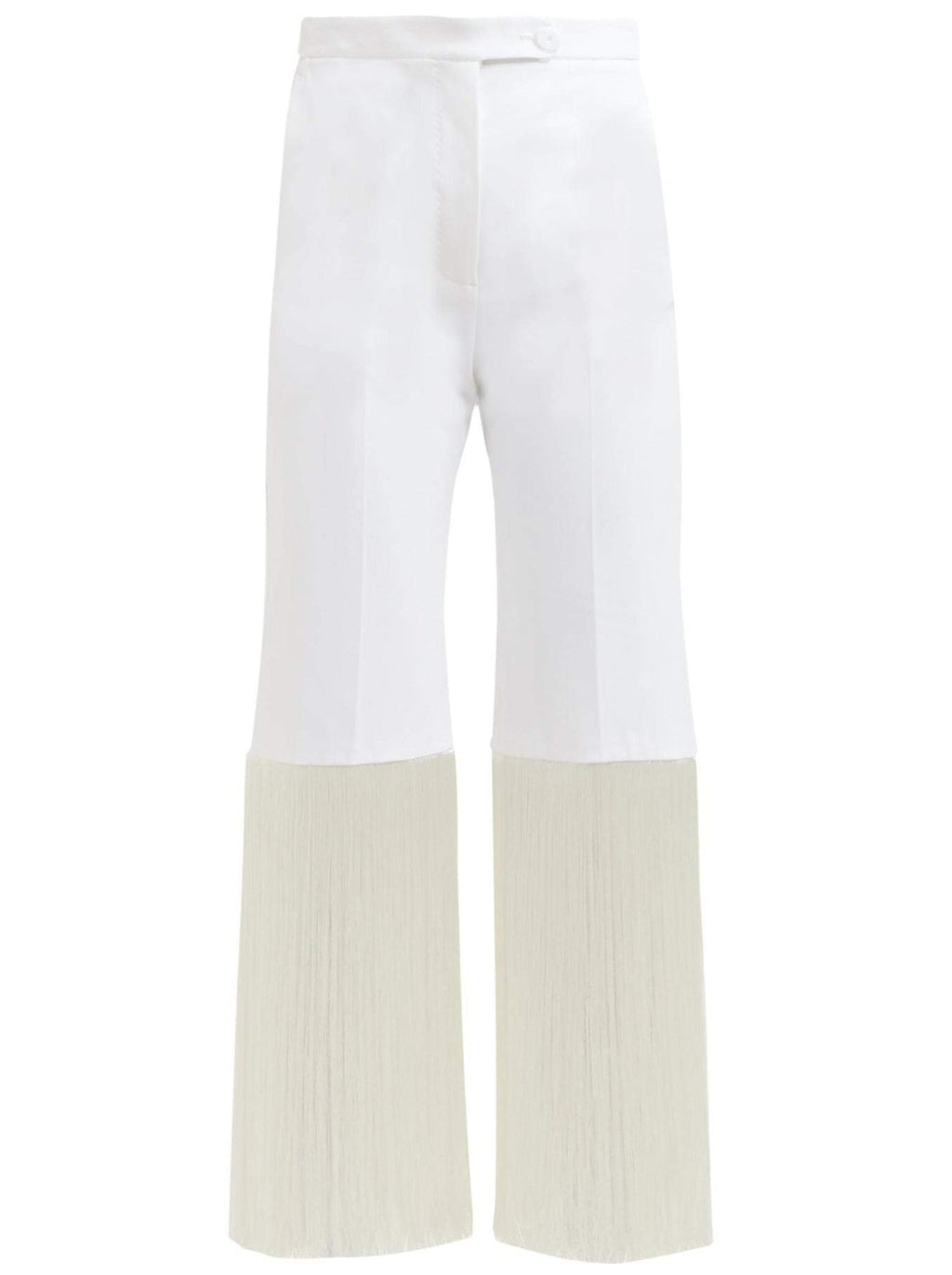 Fringed cotton-blend trousers