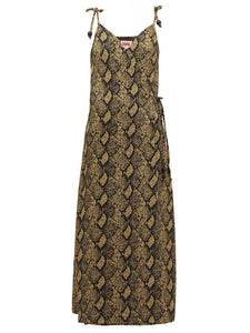 Snake-jacquard Wrap Dress