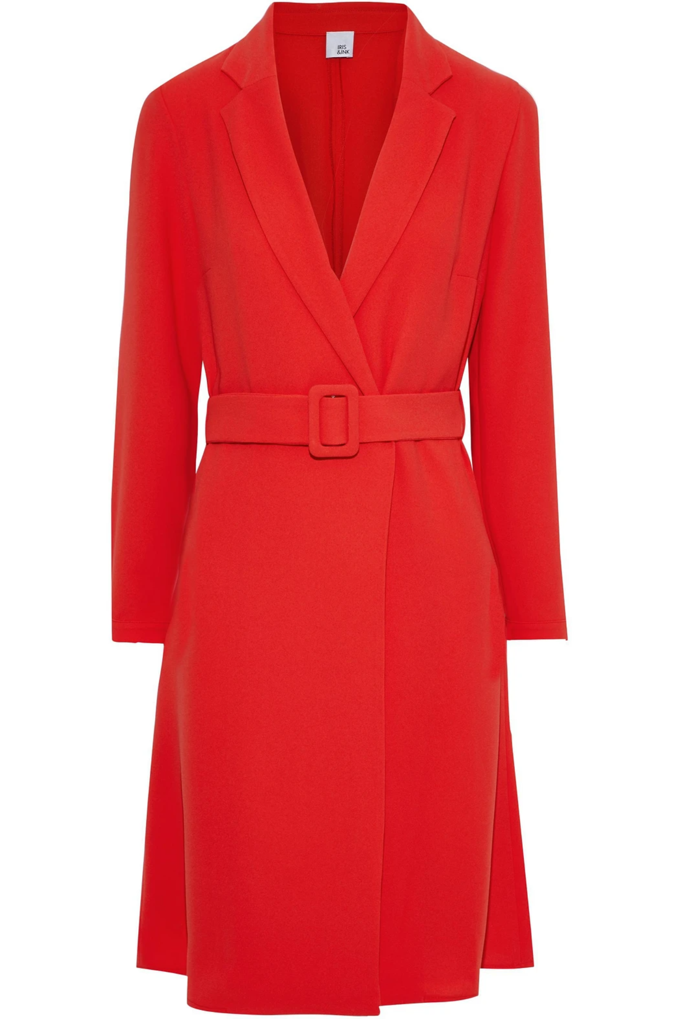 Red Belted Crepe Dress