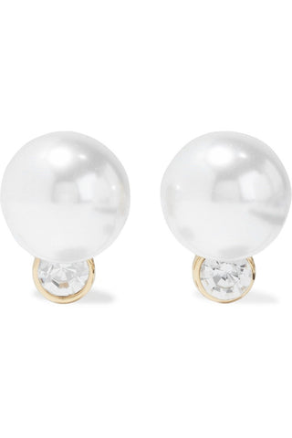 Faux pearl and Crystal Earrings