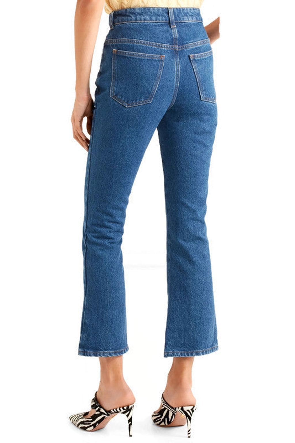 Cropped high-rise flared jeans