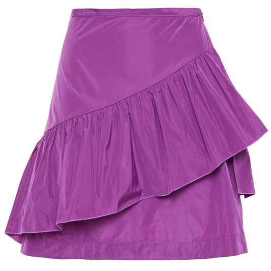 Purple Ruffled Mini Skirt