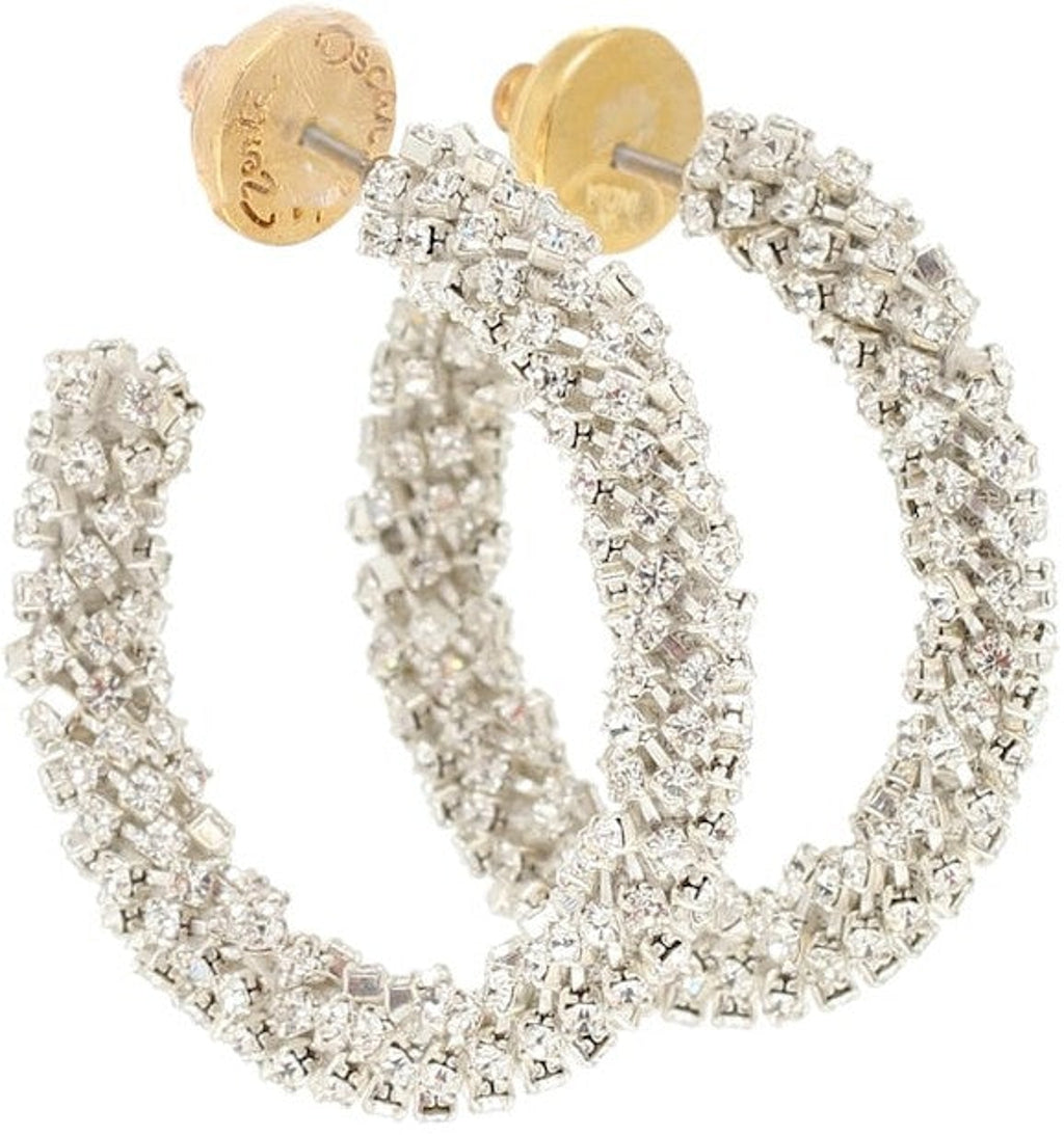 Crystal-embellished hoop earrings