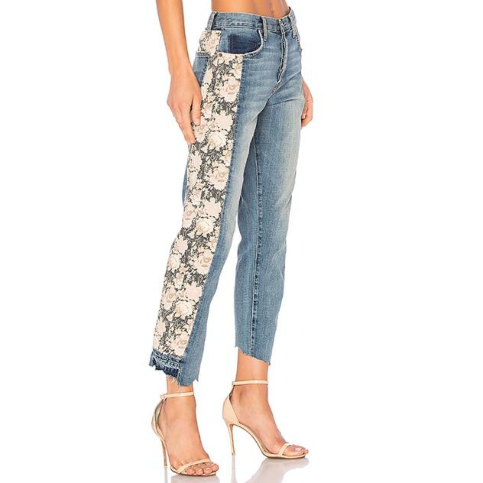Mixed Floral Jeans