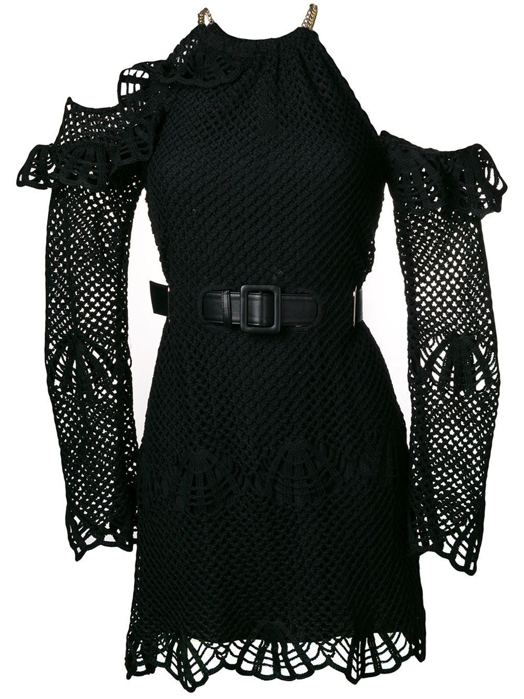 Waist Detail Crochet Mini Dress