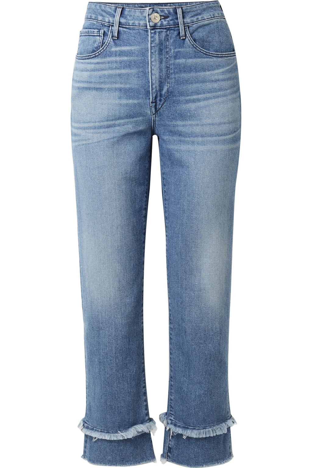 ‘Petal’ Frayed High-Rise Jeans