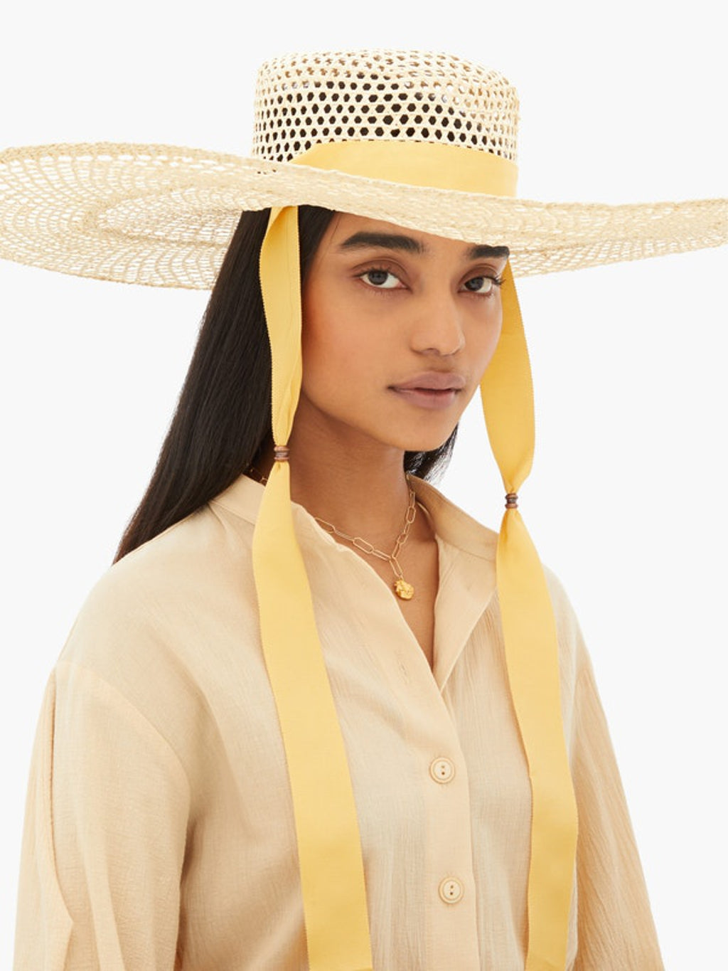 Yellow Ribbon Detail Hat