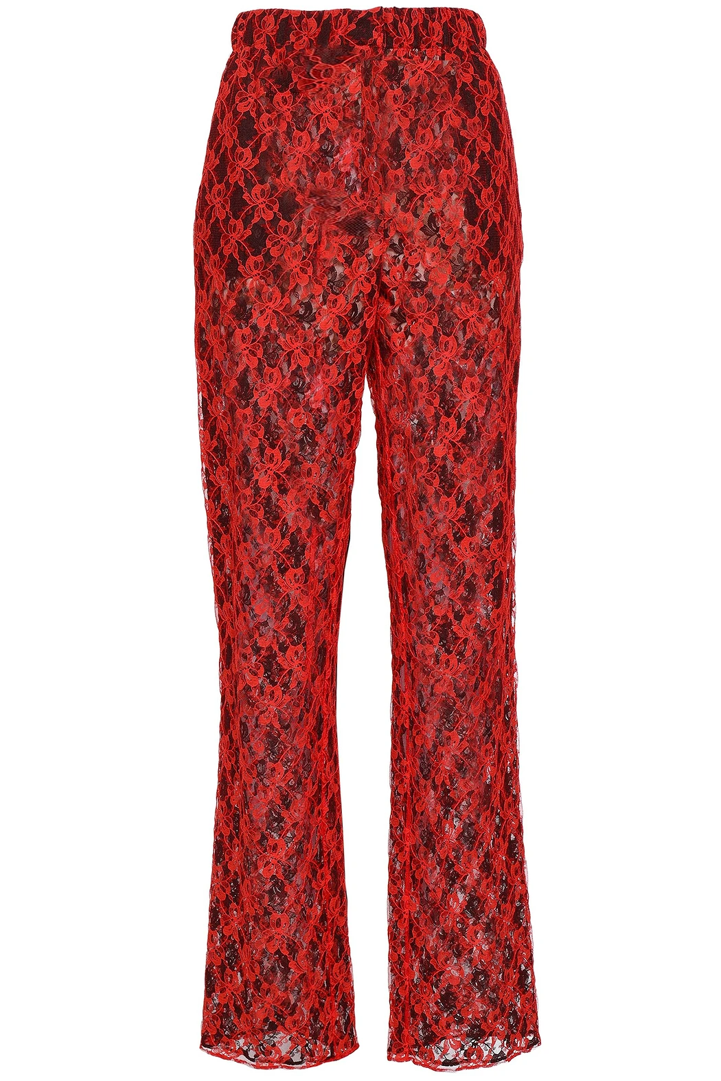 Red Lace Straight Leg Pants